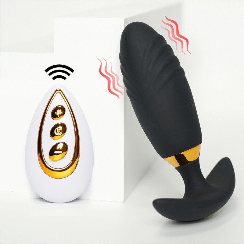 Beginner Silicone Vibrating Butt Plug Tickler Small Starter Anal Vibe Sex Toy US