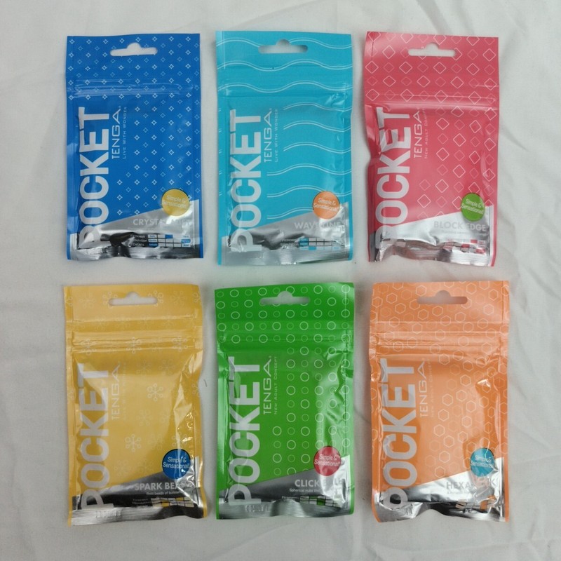 POCKET TENGA 6-Pack Male Reusable Stroker Penis Sleeve Masturbator Sex Toy NEW