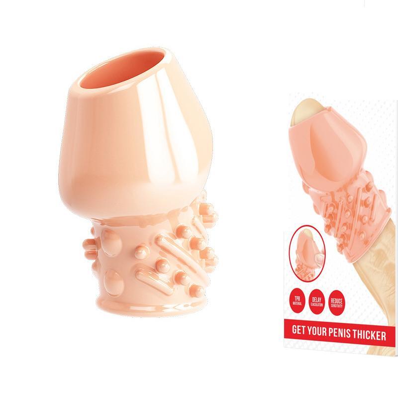 Male Glans Foreskin Cover Penis Sleeve Enlarger Cockring Thicken Reusable Condom