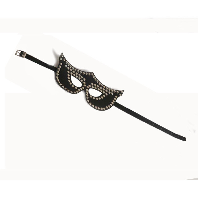 Sexy Women Mask Half Face PU Leather Punk Party Masquerade Sparkling Clubwear gallery