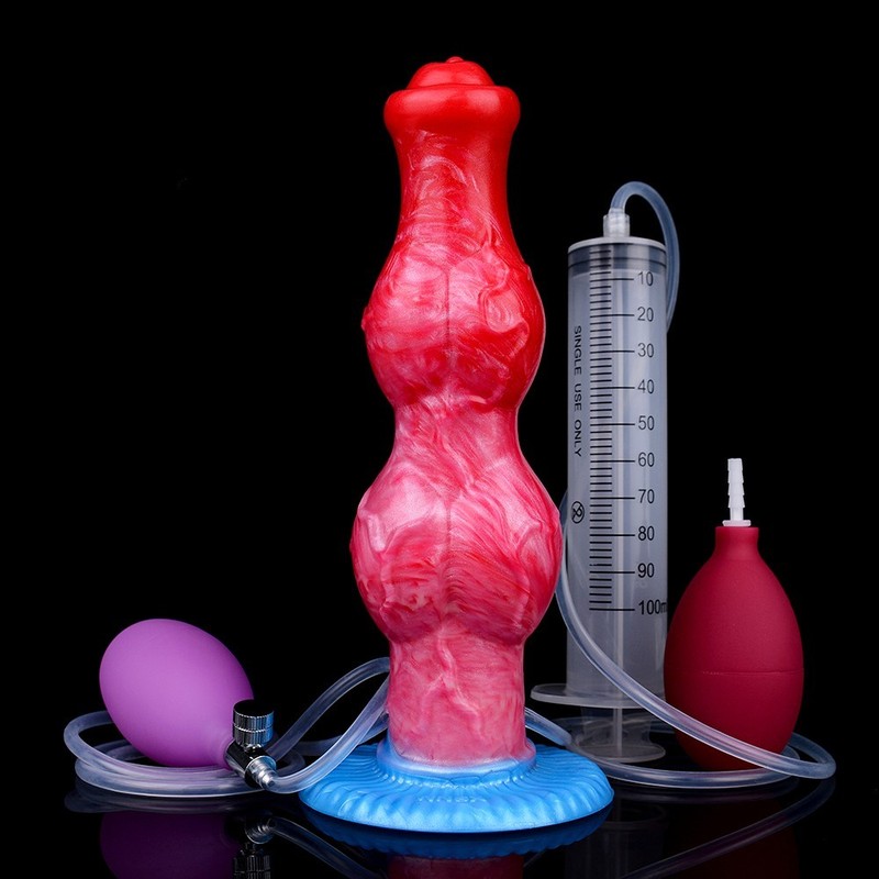 Huge Squirting Dildo Inflatable Dildo Bigger Penis Ejaculating Anal Plug Sex Toy gallery