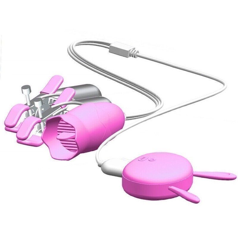 Nipple-Clamps-Breast-Clip-Massager-Labia-Clitoral-Vibrator-Bondage-SM-Fetish-Toy gallery