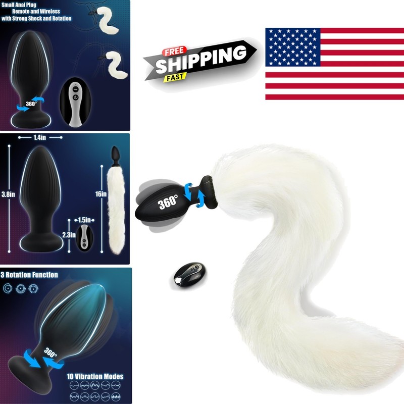 Powerful Fox Tail Vibrator Anal Plug with Quiet Vibration for Discreet Pleasure