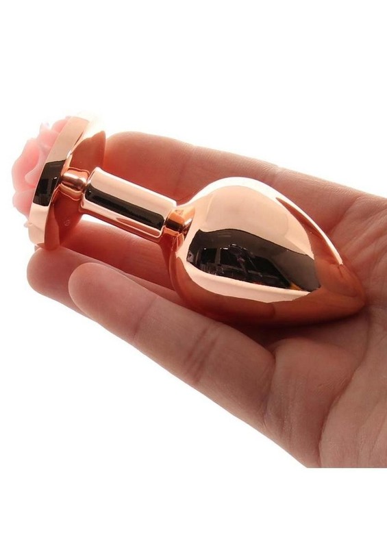 Rear Assets Rose Aluminum Anal Plug - Medium - Pink/Rose Gold gallery