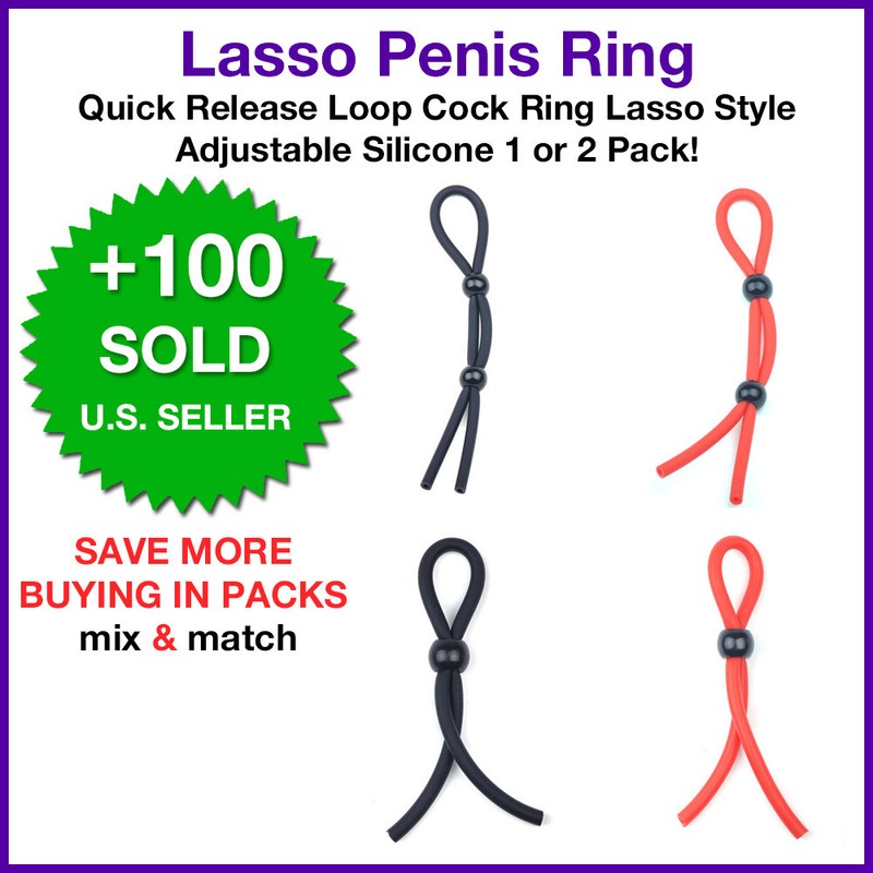Adjustable Penis Ring w/ Quick Release Loop Lasso Style Cock Ring Hard Erection