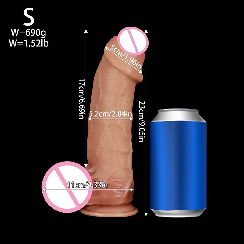 Realistic Dong Dildo Suction Cup – 3 Sizes Waterproof Cock Veined Sex Toys Adult