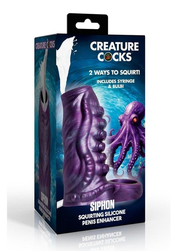 Creature Cocks Tentacle Squirting Silicone Penis Enhancer – Purple