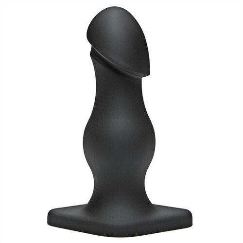 TitanMen The Rumpy Plug Black – 6.5&Prime; Smooth Cushioned Phallic Anal Butt Plug