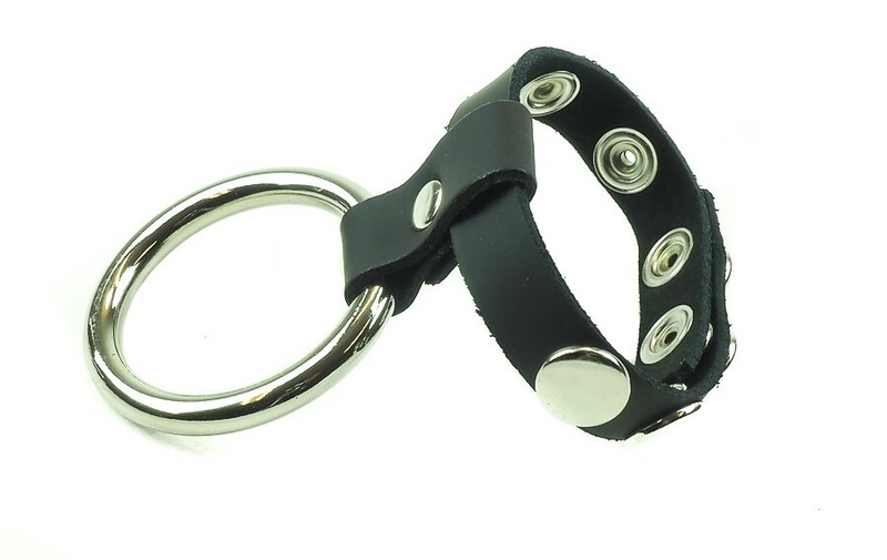 Cock Strap LEATHER STRAP RING Stainless Snaps Handmade In USA