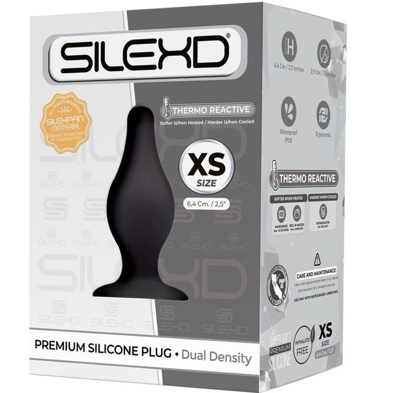 Premium Silicone Butt Plug Dual Density Thermo Reacive SILEXD Anal Plug XS S M L