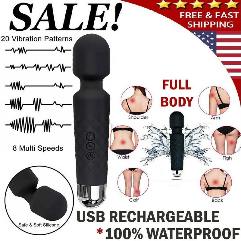 Sex Toys Handheld Massager Wand Vibrating G-spot Dildo Rechargeable Vibrator US