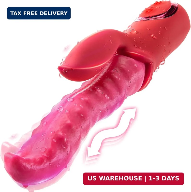 Vibrator Adult Sex Toys Dildo – Deep Wriggle Prolonged Pleasure Tongue Licking V