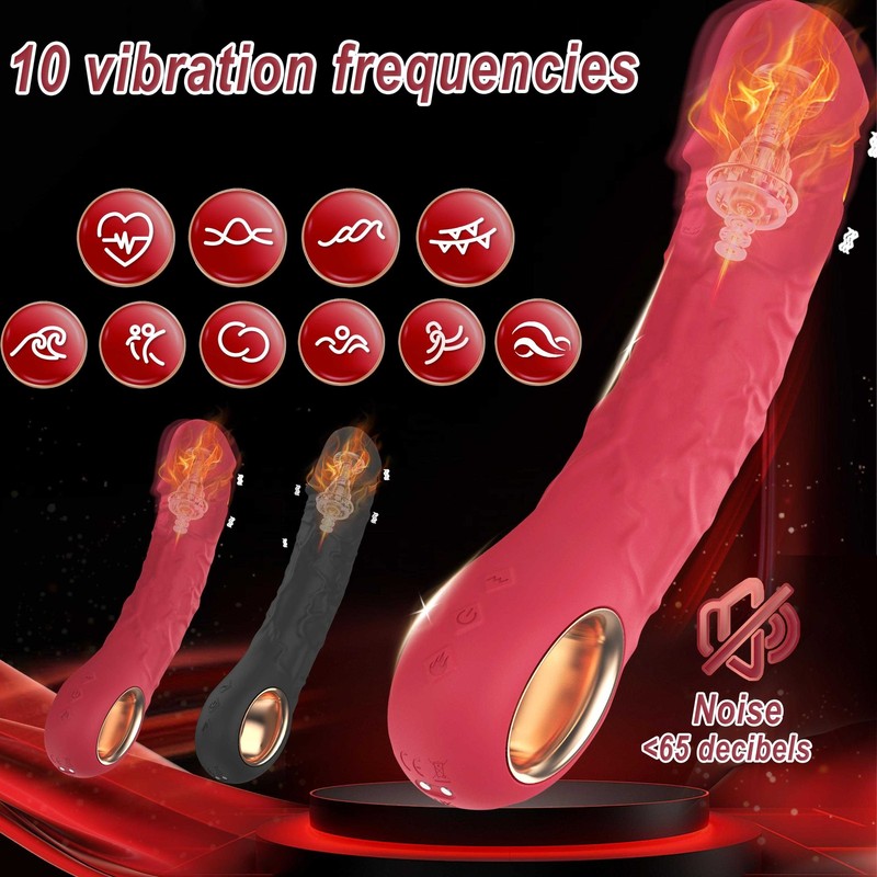 Vibrating Heating Reslistic Dildo Massager Wand Stimulator Women Men Sex Love US gallery