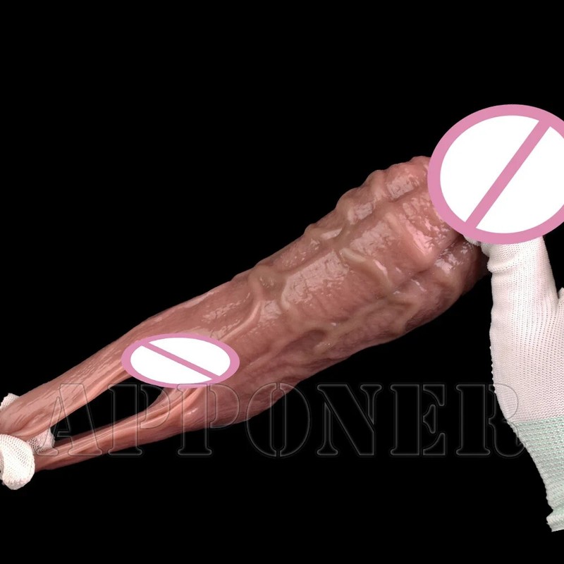 Realistic Penis Sleeve With Anti-drop Silicone Male Penis Extender Adult Sex Toy gallery