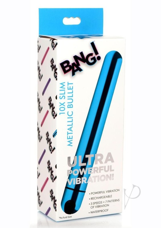 Bang! 10X Slim Metallic Rechargeable Bullet – Blue