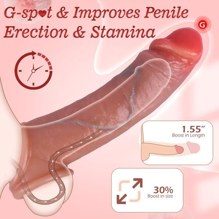 Condon Reusables Juguetes Sexuales Para Hombres Extensor De Pene Penis Extender