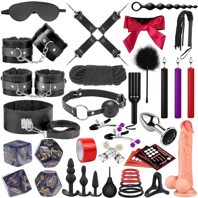 Sex Toys BDSM Restraints Dildo,36 Pcs Kit Bondage Gear and Accessories for Adult