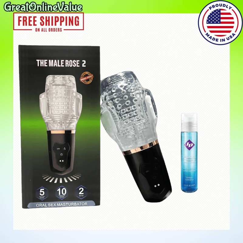 New THE MALE ROSE 2 Rotating Vibrating Masturbator Automatic Blowjob Toy for Men