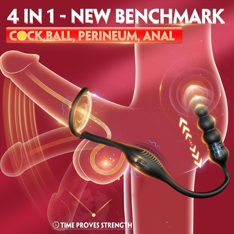 Anal Vibrator Prostate Massager With Cock Ring Sex Toy for Couple Male Anal Plug