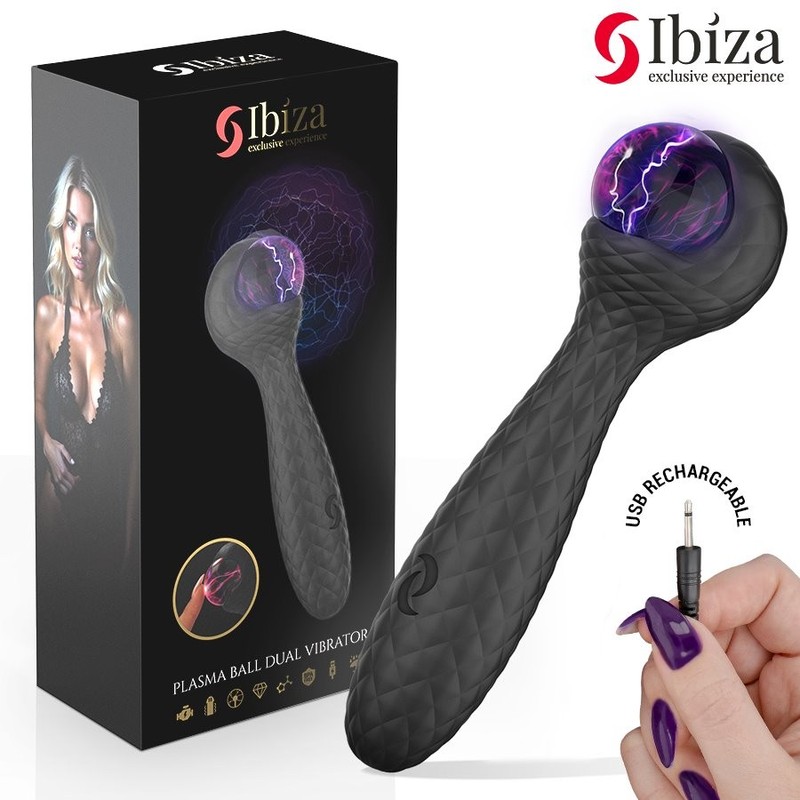 Ibiza – Double Silicone Vibrator Stimulator with Plasma Ball