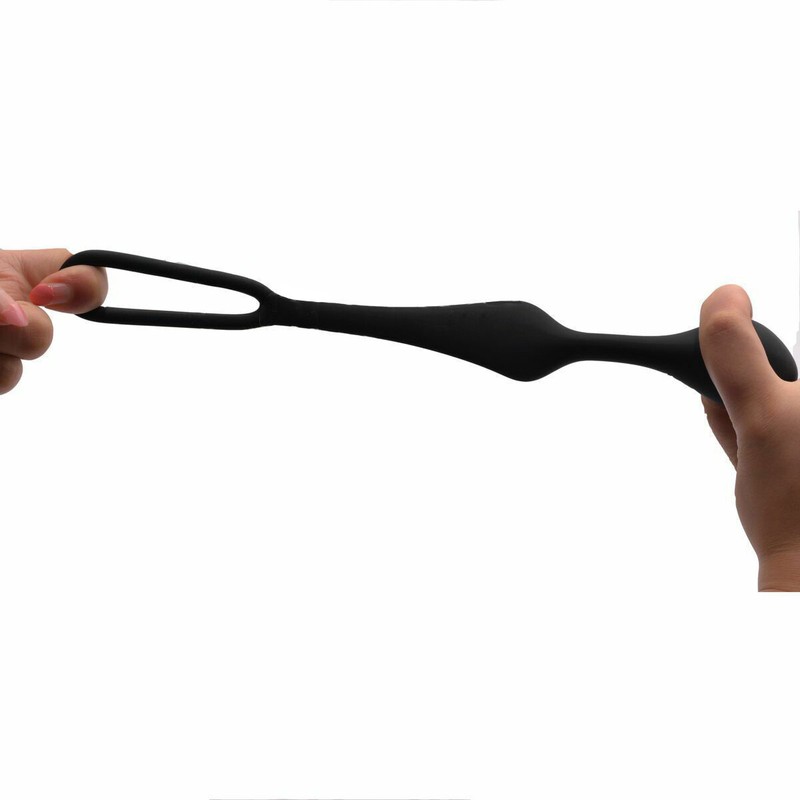 Waterproof-Butt-Plug-Cock-Ring-Ass-Gasm-Prostate-Massager-P-Spot-Silicone-Black gallery