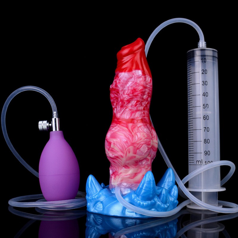 Realistic Silicone Dong Inflatable Dildo Ejaculate Big Penis Masturbator Sex Toy gallery
