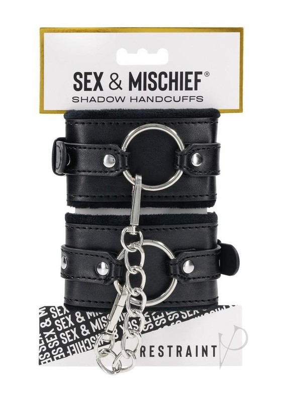 Sex and Mischief Shadow Handcuffs – Black/Silver
