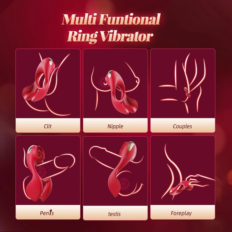 3-Motor Vibrating Penis Ring, Couples Cock Ring with 7 Modes Clit & Testicle Toy gallery