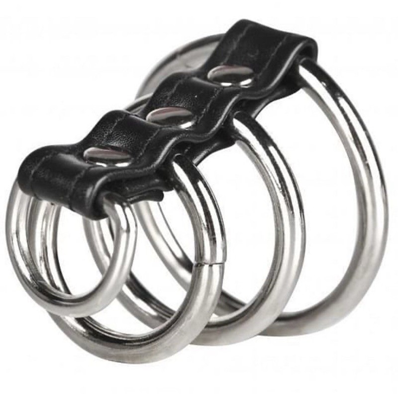 C&B GEAR- Blue Line 3 Ring Gates Of Hell D-Ring Cock Ring