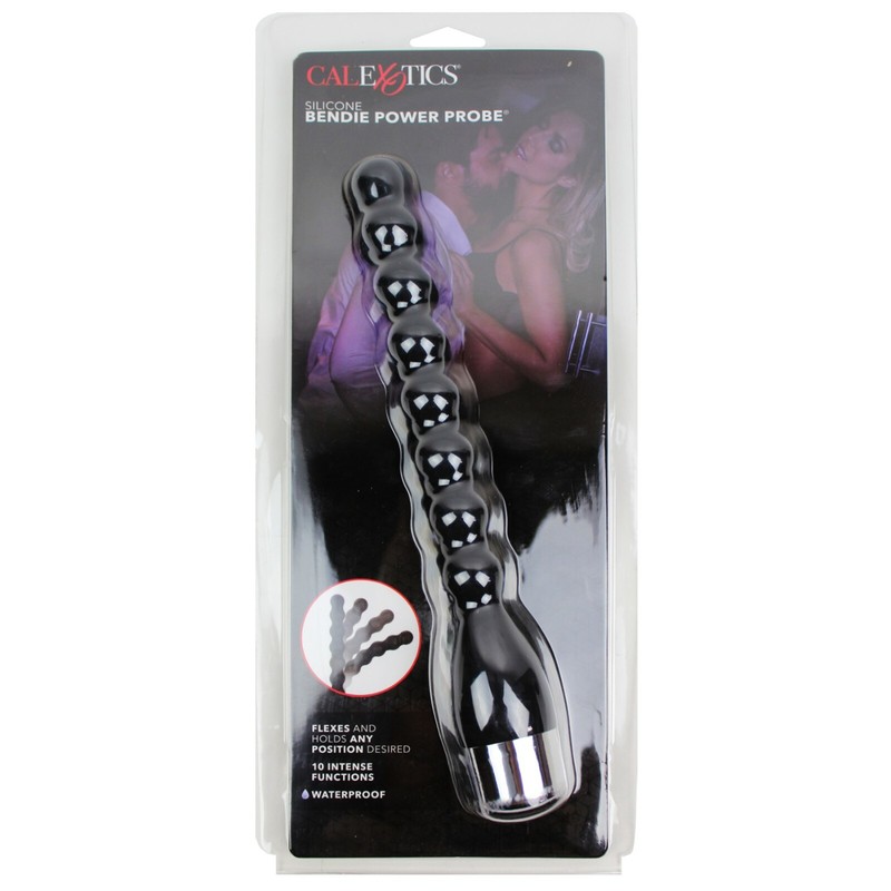 Calexotics Silicone Bendie Power Probe Anal Beads 10 Vibration Functions Black