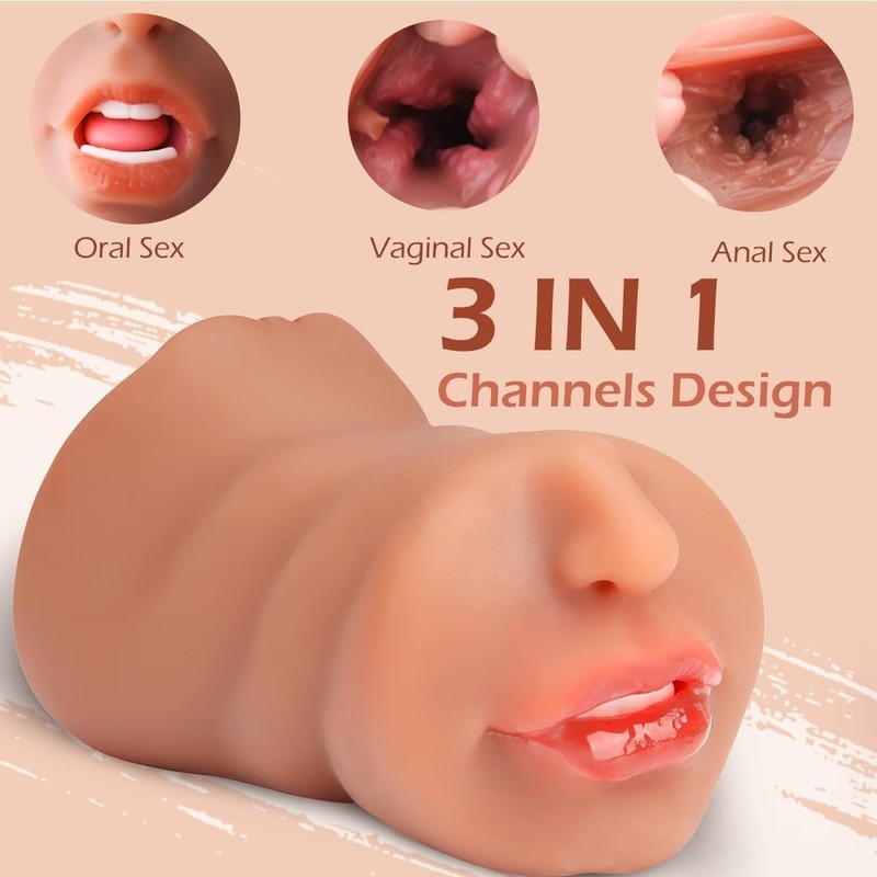 Thick and Fleshy Male Masturbator 3 in 1 Design for Enhanced Pleasure Experience gallery