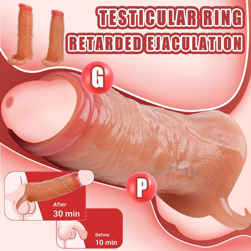 Penis Sleeve Girth Extension Extender Sheath Cock Girth Male Enlarger Enhancer gallery