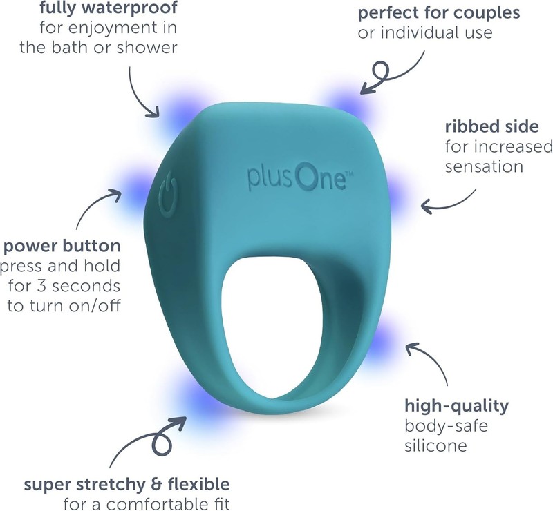 Vibrating Ring for Couples with 10 Vibration Settings Waterproof Silicone Teal gallery