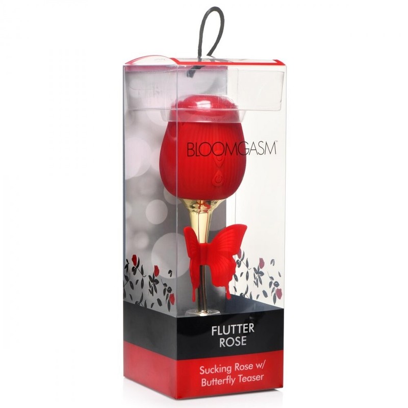 Vibrator-Clit Sucker Rose Sucking Stimulator with Butterfly Teaser Flutter Toy gallery