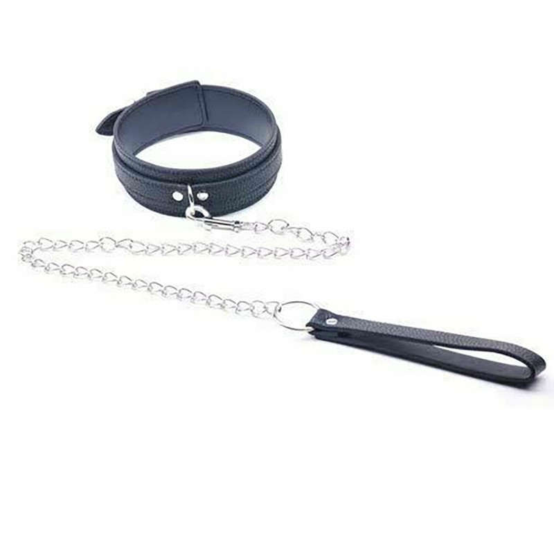 Bondage Collar & Lead/Leash Faux Leather Fully Adjustable