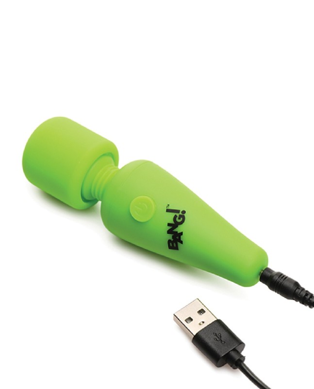 Bang! Glow-In-The-Dark Mini Wand Vibe Green - Palm-Sized Clitoral Vibrator gallery