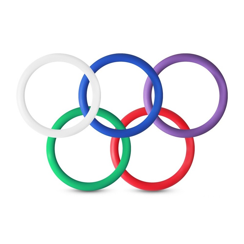 Round Silicone Cock Ring 5 Count Stay Hard Penis Enhancer Sex Toy for Men