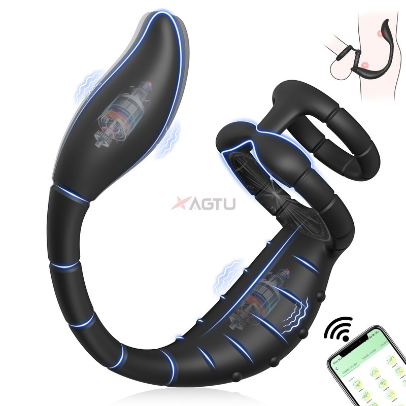 Prostate Massage Penis Vibrator Cock Ring Perineum Stimulator Anal Plug Sex Toys gallery