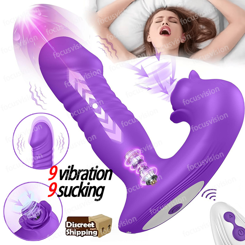Wearable Dildo Vibrator Sex Toys Massager For Women G-Spot Clit Sucking Licking