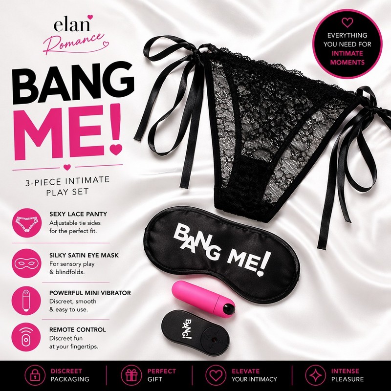 Power Panty & Blindfold Kit Pink Rechargeable Bang!