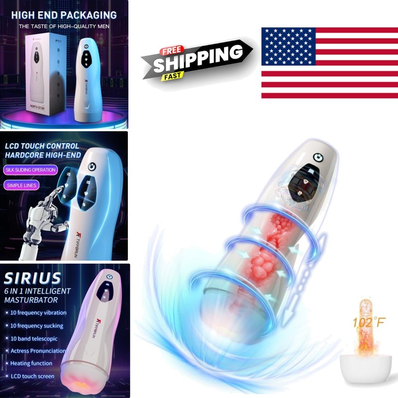 Male Masturbator with Touch Screen Design and 10 Different Stimulation Levels