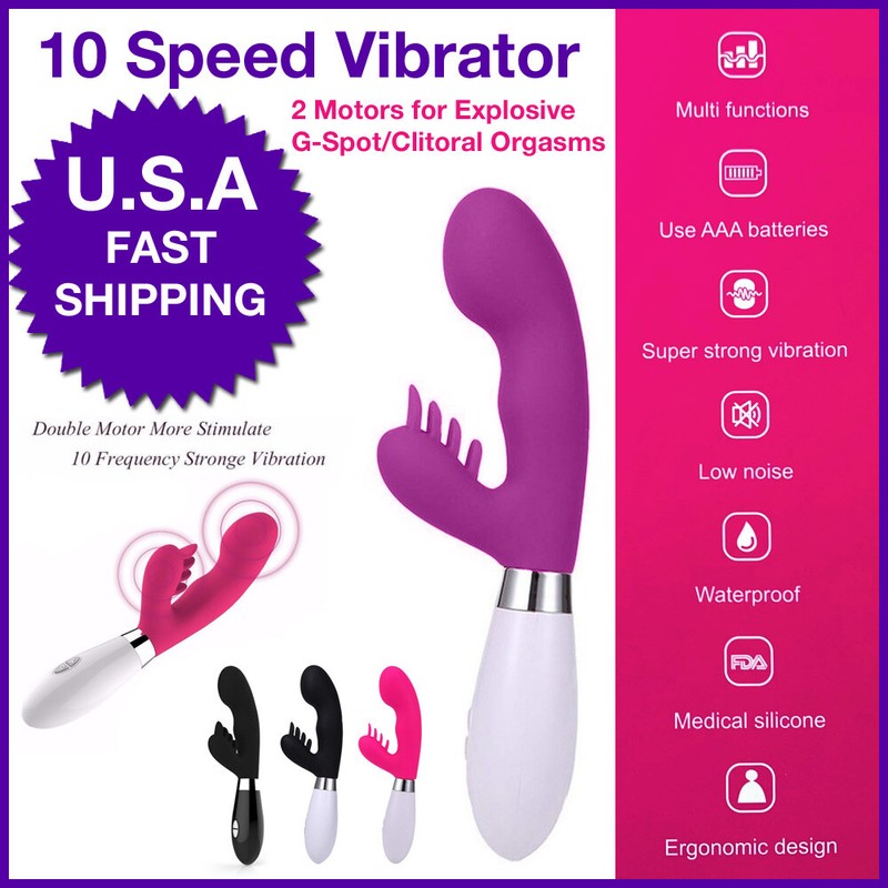 Juguetes Sexuales Consoladores Vibrador para Mujer de 2 Motores 10 Velocidades