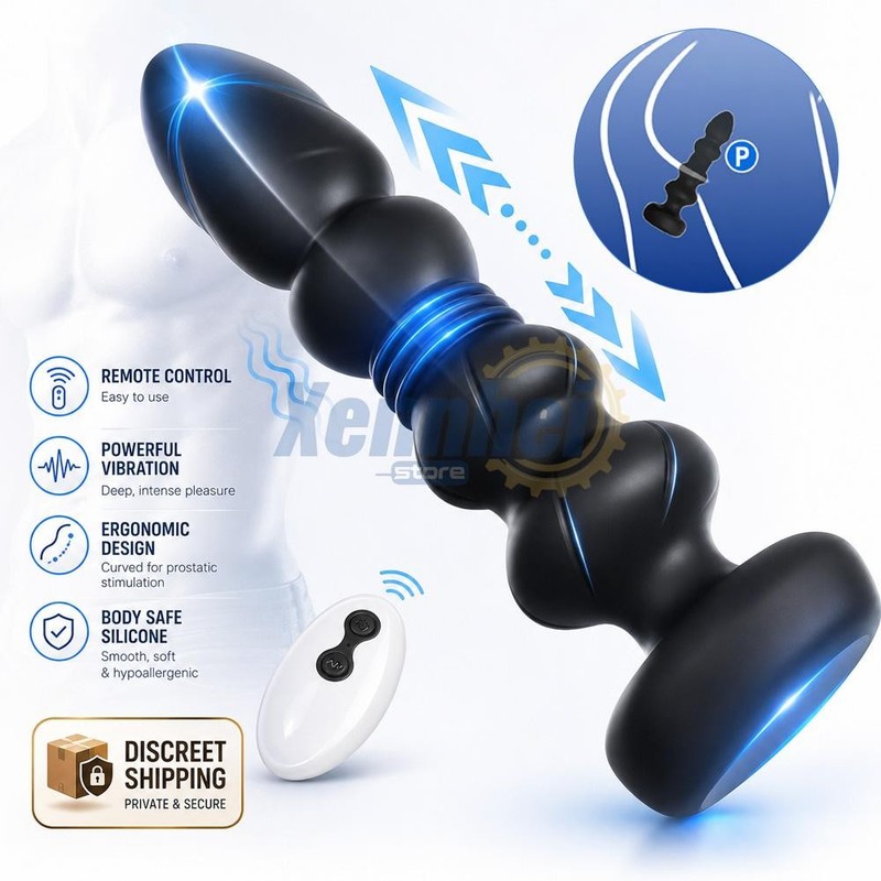 Male Prostate Massager Vibrator Thrusting Anal Butt Plug Dildo for Men Sex Toys