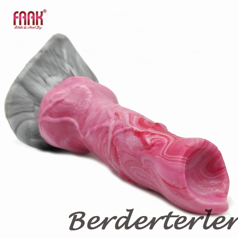 Huge Knot Dildo with Suction Cup Gory Raw Meat Color Silicone Penis Sex Toys