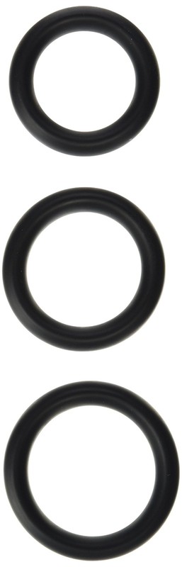 3 Piece Silicone Cock Ring Set – Black