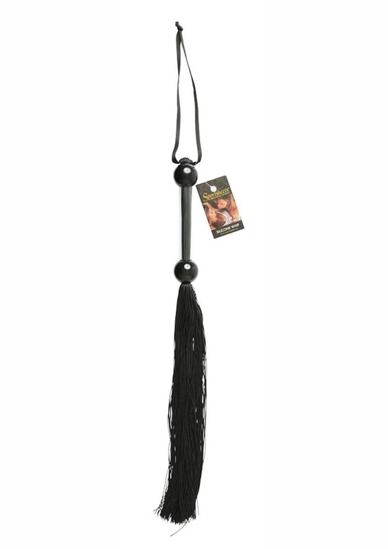 Sportsheets XL 22" SOFT Latex RUBBER Whip Crop Bondage Fetish Flogger - Black