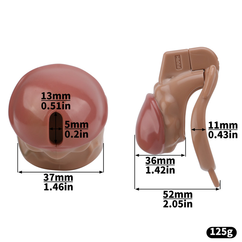 FRRK Realistic Chastity Cage Hollow Resin Cock Cage for Men Strap-on 4 Lock Ring