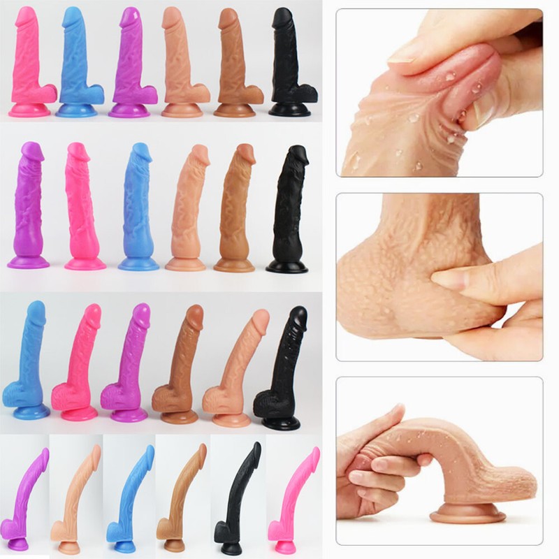 Dildo Sex Toy With Suction Cup Realistic, 7-10 Inches, Small/Big/Large Real Feel