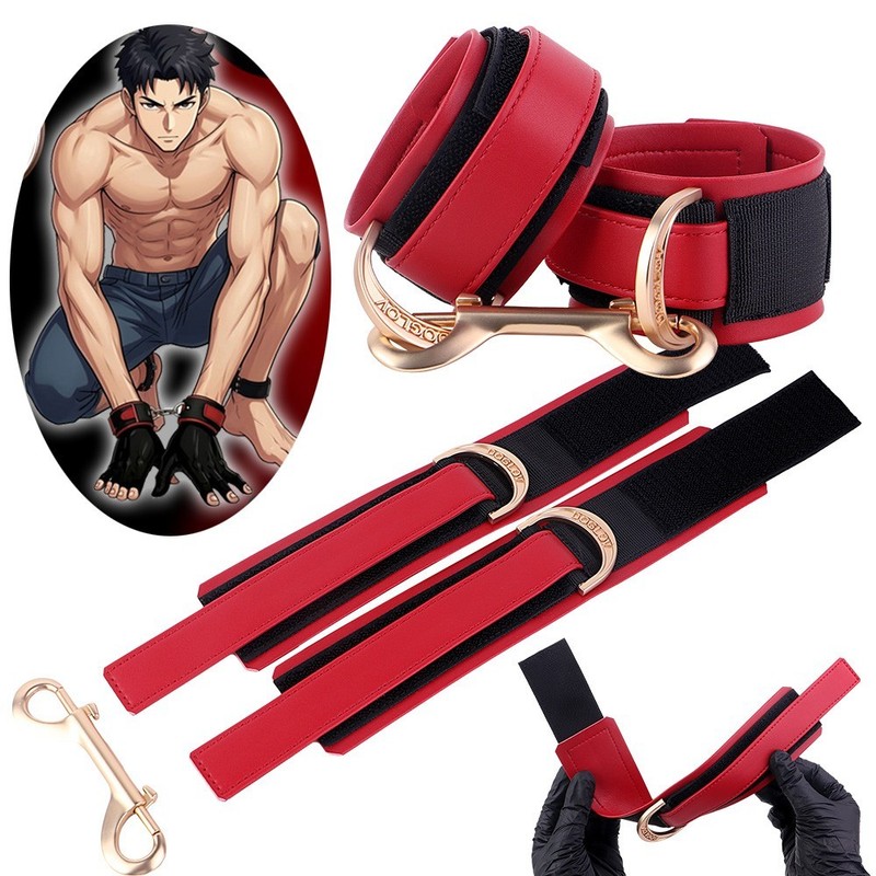 Leather Handcuffs Body Binding Wristband Body Restraint Straps BDSM Belts Set