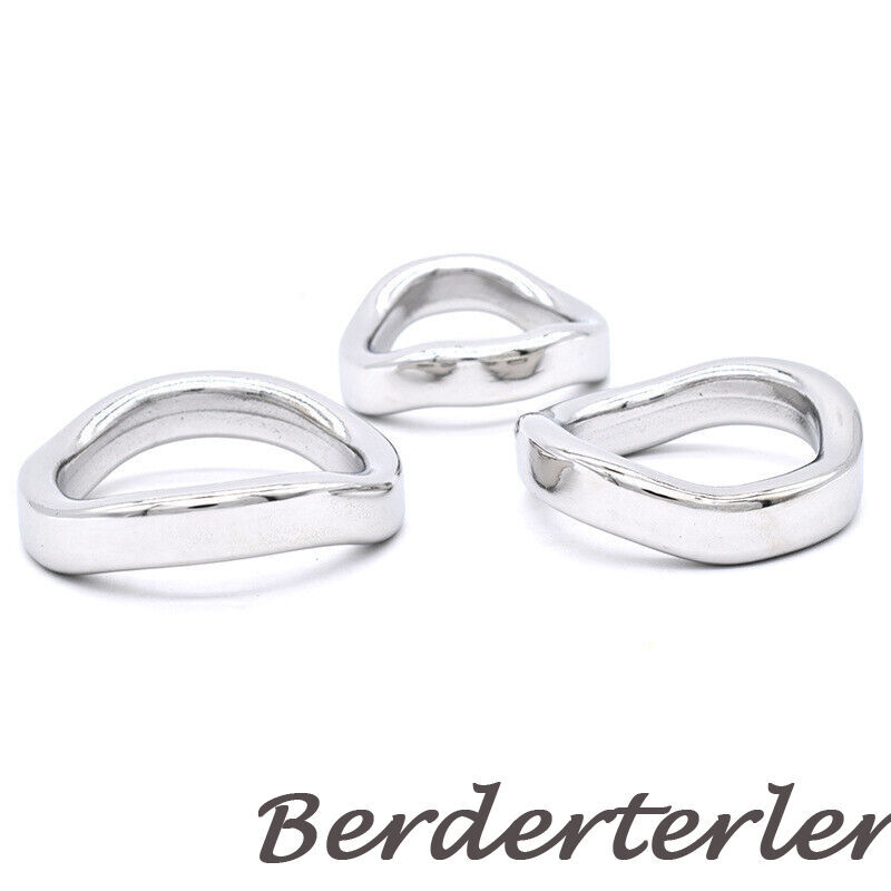 Curved Stainless Steel Penis Ring Weighted Delay Training Cock Ring For Men gallery